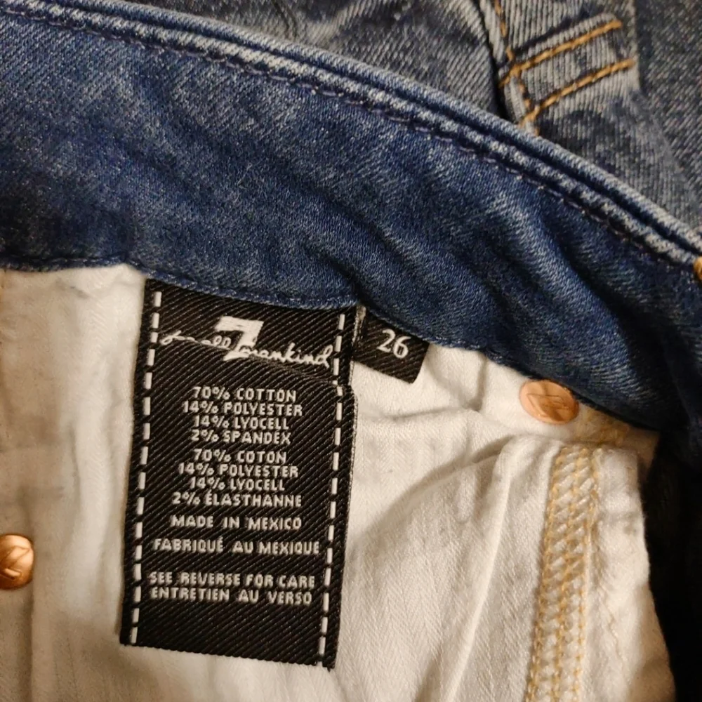 7 For All Mankind High Waist Ankle Skinny Denim Jeans 26